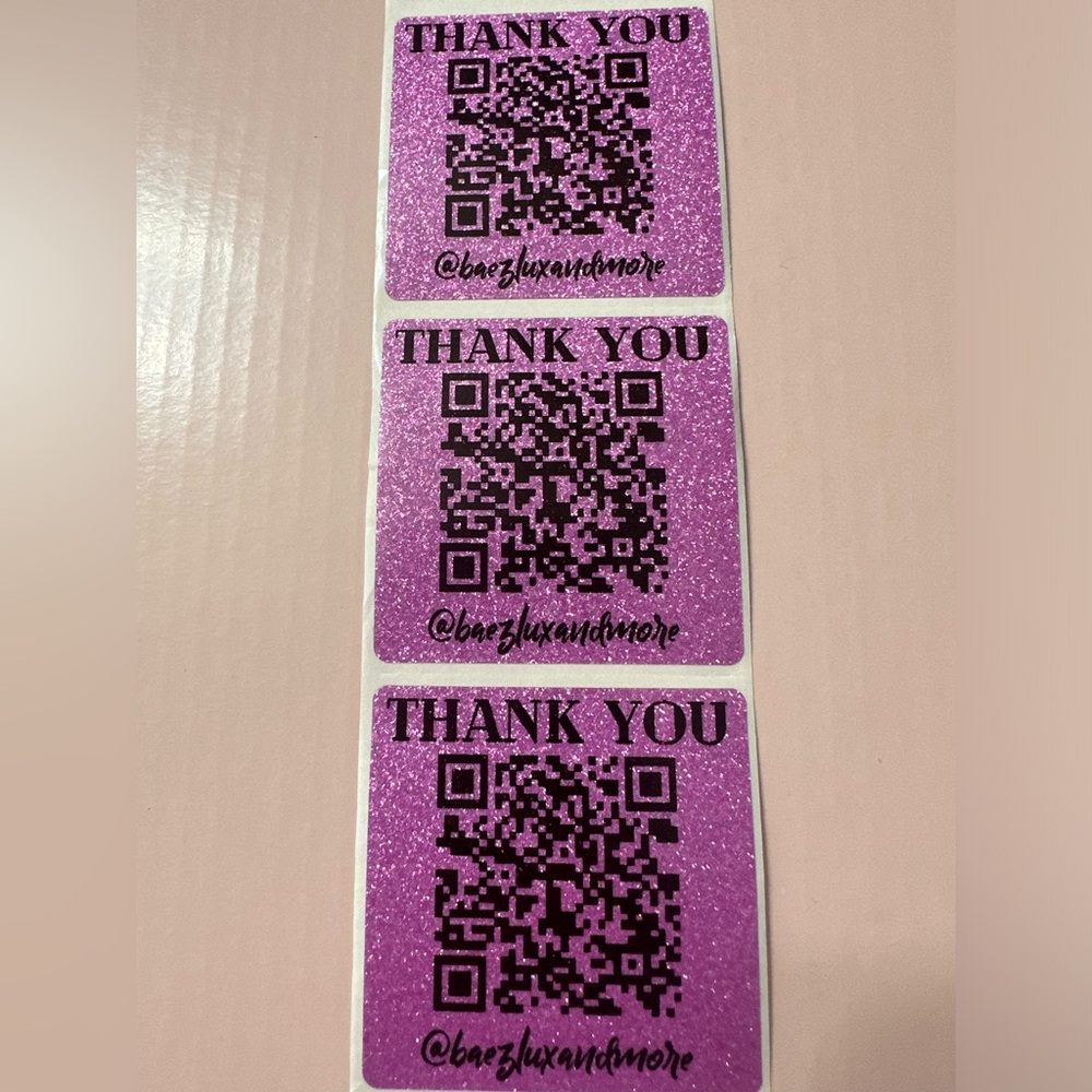 50 ct. Custom 2β Square Thank You, QR Code, FRAGILE Stickers OR LOGO - Picture 14 of 16